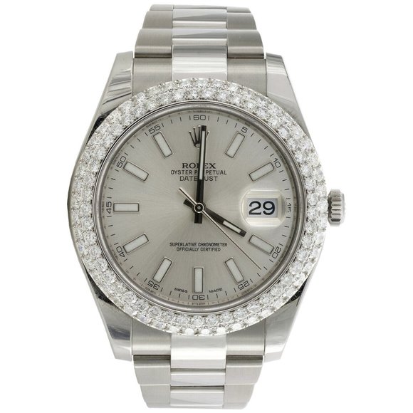 Rolex Other - Men's Rolex 41mm DateJust II Iced Bezel w/ original box